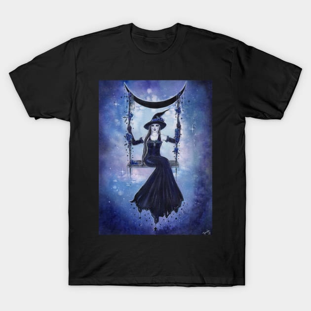 Moon Swing Witch By Renee Lavoie T-Shirt by ReneeLLavoie